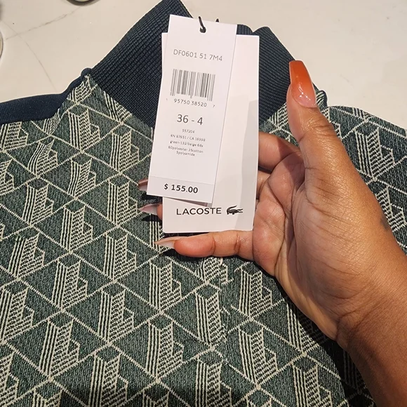 Lacoste Green Patterned Polo and Pants Set - Picture 2 of 8